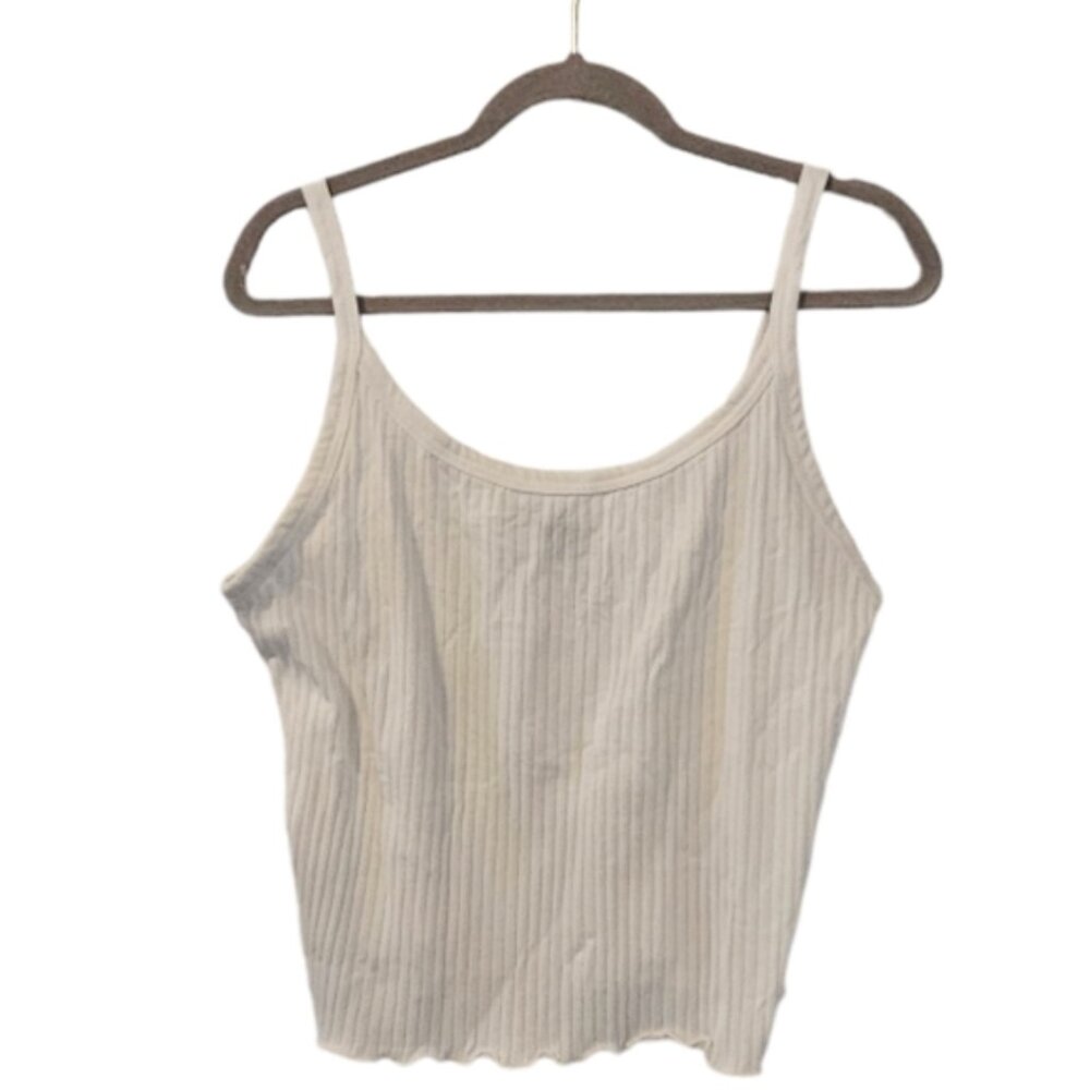 White Old Navy Women's Fitted Cropped Rib-Knit Cami Top